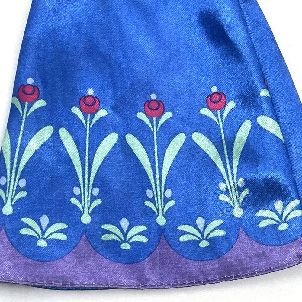 Disney Frozen Princess Anna Doll Skirt Blue Satin Floral Flowers Accessory - Picture 7 of 11